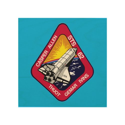STS_62 MISSION PATCH   WOOD WALL ART