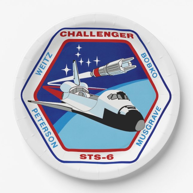 STS-6 INSIGNIA   PAPER PLATES (Front)