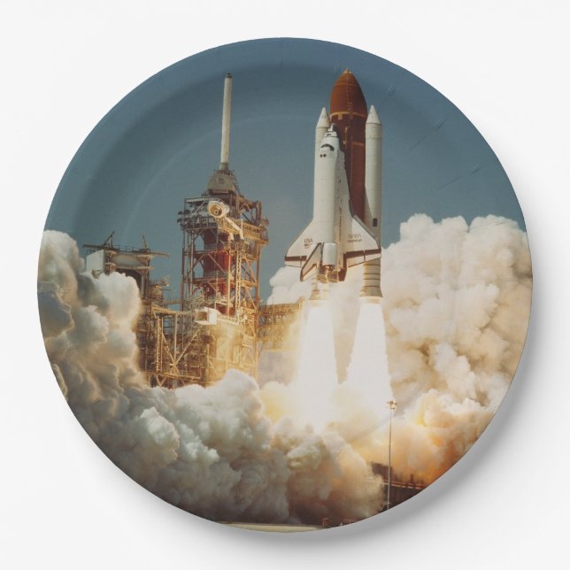STS-6 Shuttle launch   Paper Plates (Front)