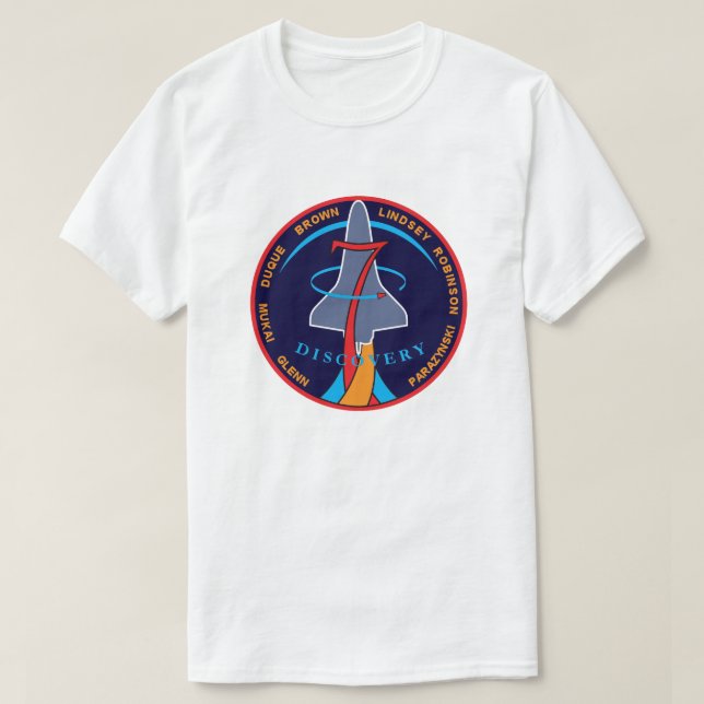 STS-95 Space Shuttle Discovery Mission Patch Logo T-Shirt (Design Front)