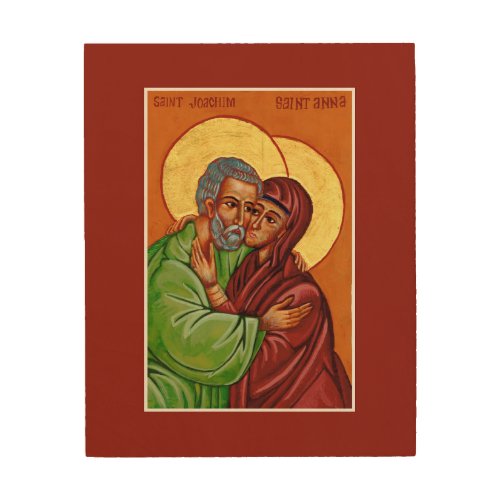 Sts Anna  Joachim _ Icon of Marital Love Wood Wall Art