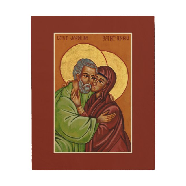Sts. Anna & Joachim - Icon of Marital Love Wood Wall Art (Front)