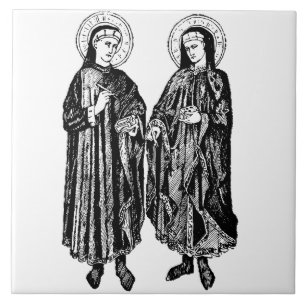 Sts. Cosmas and Damian Patron Saints of Healthcare Ceramic Tile