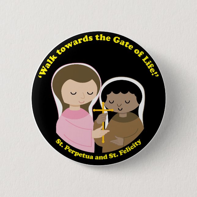Sts. Perpetua and Felicity Pinback Button (Front)