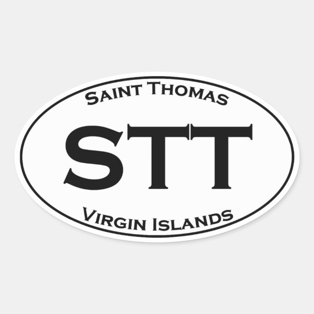 STT - Saint Thomas Virgin Islands Euro Style Oval Oval Sticker (Front)