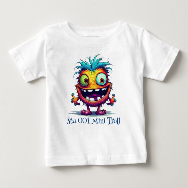 Stu 001 Mini Troll Personalized Baby T-Shirt (Front)