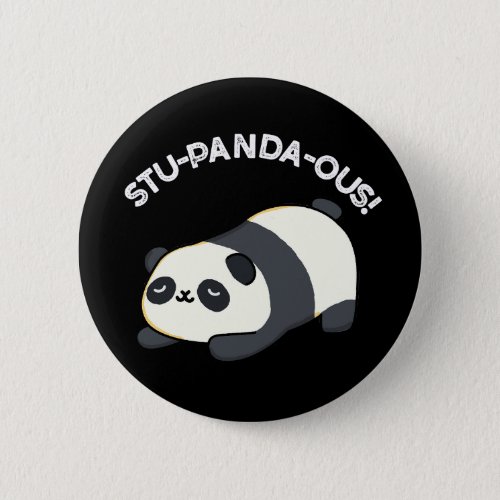 Stu_panda_ous Funny Panda Pun Dark BG Button