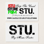 STU. Store Promoting Buisness Cards (Front & Back)