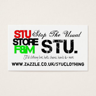 STU. Store Promoting Buisness Cards