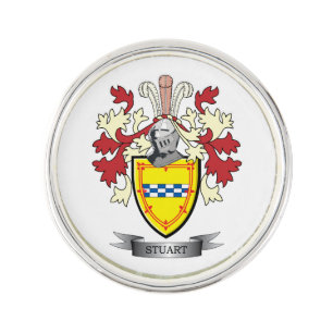Stuart Family Crest Coat of Arms Lapel Pin