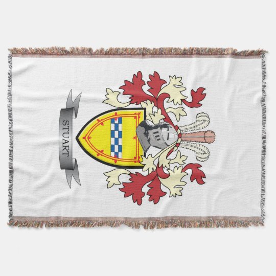 Stuart Family Crest Coat of Arms Throw Blanket