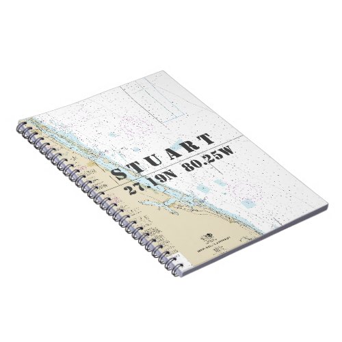 Stuart FL Latitude Longitude Nautical Chart Notebook