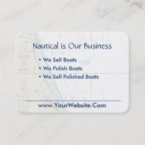 Stuart FL Nautical Chart Clean Fresh Blue Tan Business Card