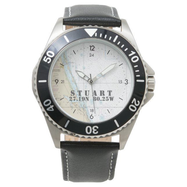 Stuart, FL Nautical Latitude Longitude Boater's Watch (Front)