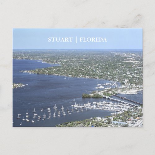 Stuart Florida Arial View Postcard