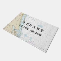 Stuart Florida Latitude Longitude Nautical Boating Doormat