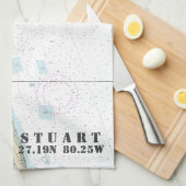 Stuart Florida Nautical Chart Latitude Longitude Kitchen Towel (Quarter Fold)