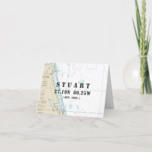 Stuart Florida Nautical Navigation Chart Boater's Card