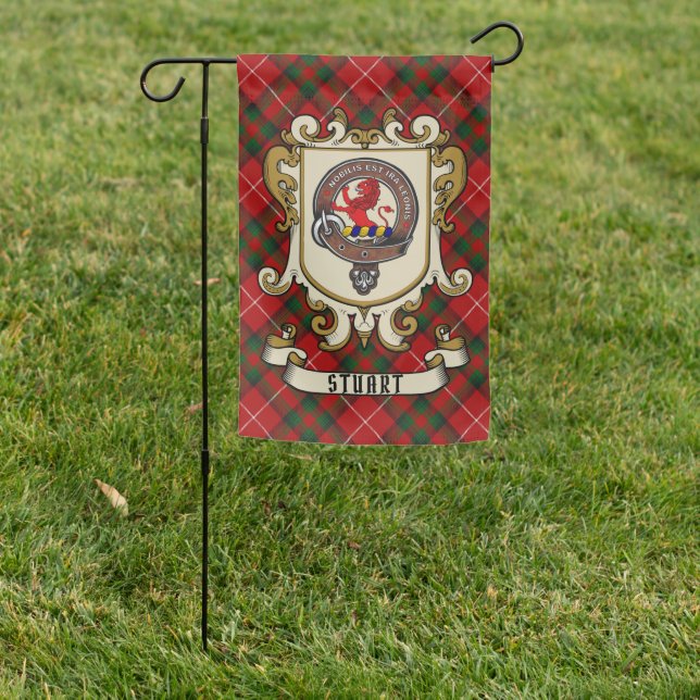 Stuart of Bute Badge & Tartan Personalized  Garden Flag (In SItu)