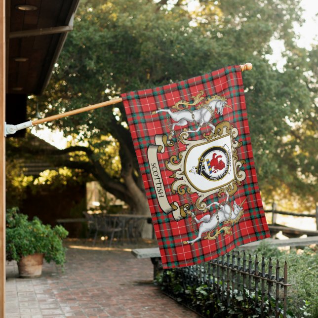 Stuart of Bute Tartan Flag Clan Badge With Lion Sc (In SItu)