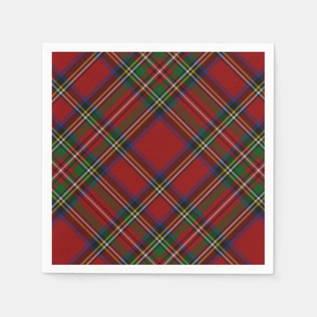 Stuart Plaid Tartan Christmas 2 Napkins (Front)