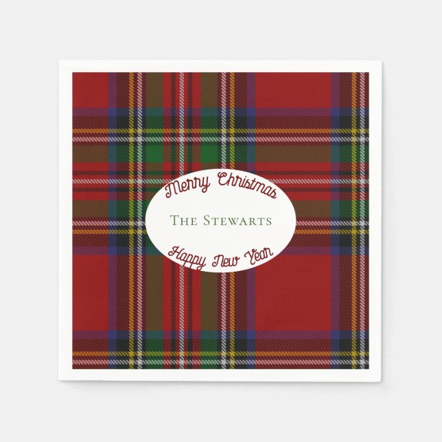 Stuart Plaid Tartan Christmas Napkins (Front)