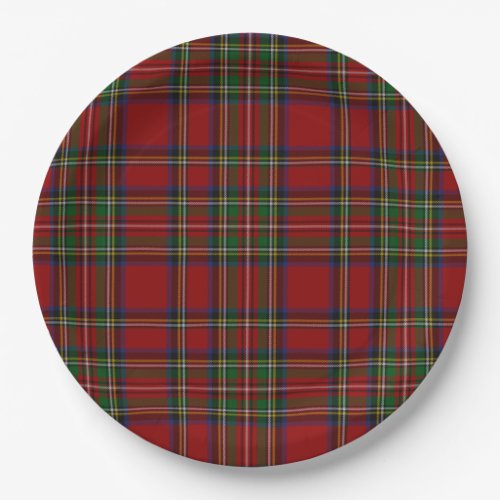 Stuart Plaid Tartan Christmas Paper Plates