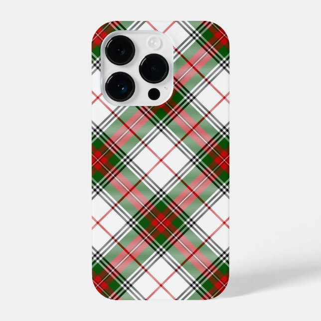 Stuart / Stewart Red Green White Plaid iPhone Case (Back)