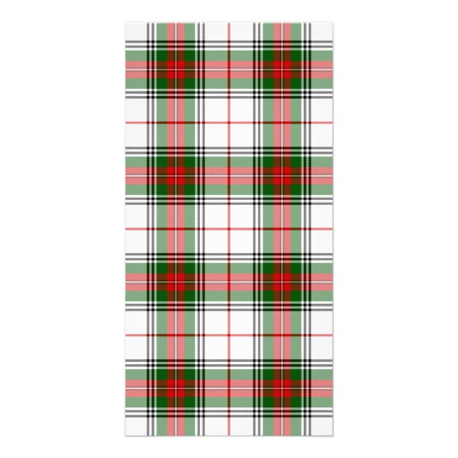 Stuart / Stewart tartan white red green plaid Card (Front)