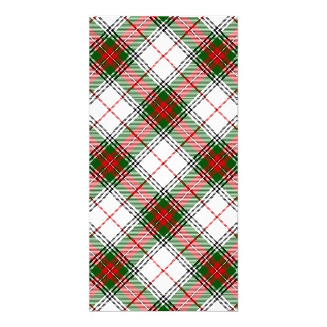 Stuart / Stewart tartan white red green plaid Card (Front)