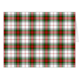 Stuart / Stewart tartan white red green plaid Cards