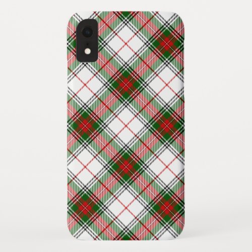 Stuart  Stewart tartan white red green plaid iPhone XR Case