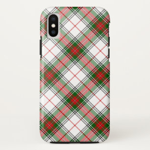 Stuart / Stewart tartan white red green plaid iPhone XS Case