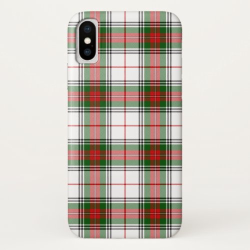 Stuart  Stewart tartan white red green plaid iPhone X Case