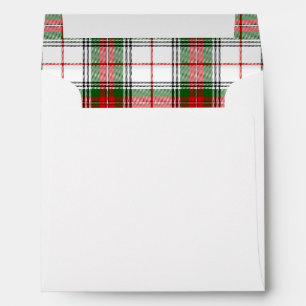 Stuart / Stewart tartan white red green plaid Envelope
