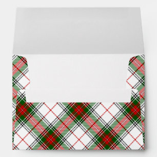 Stuart / Stewart tartan white red green plaid Envelope