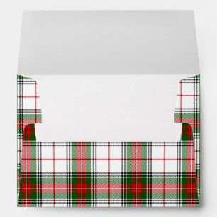 Stuart / Stewart tartan white red green plaid Envelope