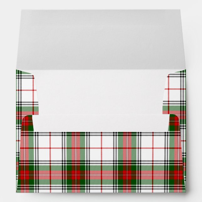 Stuart / Stewart tartan white red green plaid Envelope (Back (Bottom))