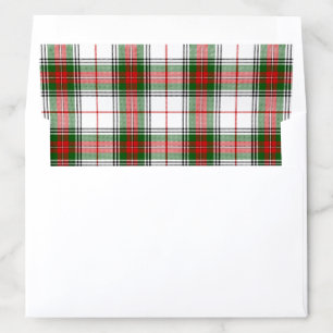 Stuart / Stewart tartan white red green plaid Envelope Liner