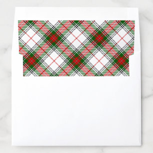 Stuart / Stewart tartan white red green plaid Envelope Liner