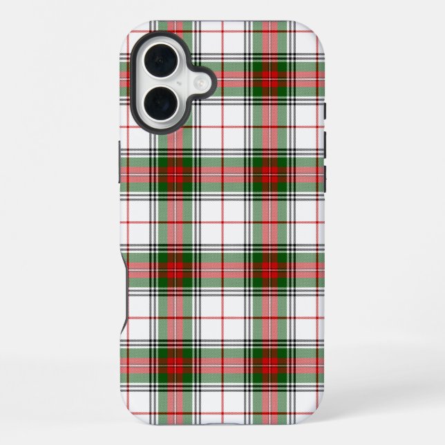Stuart / Stewart tartan white red green plaid iPhone Case (Back)