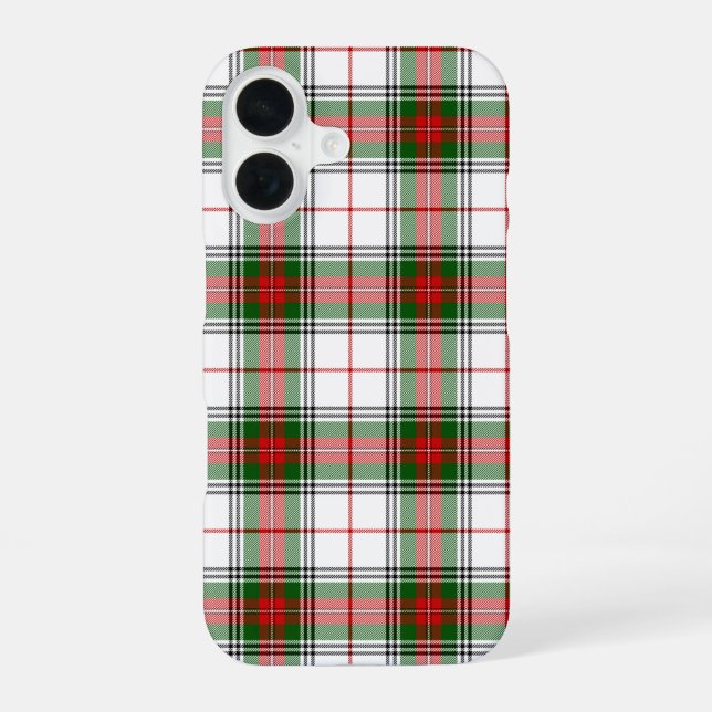 Stuart / Stewart tartan white red green plaid iPhone Case (Back)