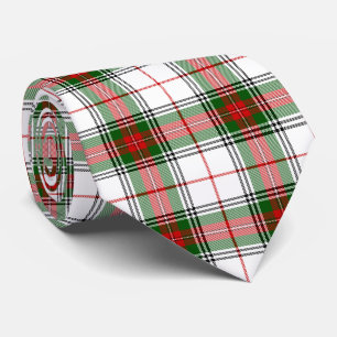 Stuart / Stewart tartan white red green plaid Neck Tie