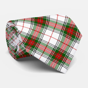 Stuart / Stewart tartan white red green plaid Neck Tie