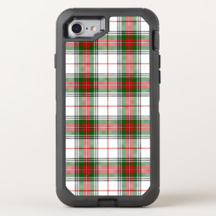 Stuart / Stewart tartan white red green plaid OtterBox Defender iPhone SE/8/7 Case