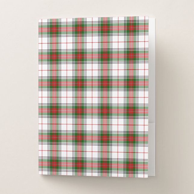 Stuart / Stewart tartan white red green plaid Pocket Folder (Front)