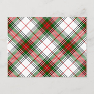 Stuart / Stewart tartan white red green plaid Postcard