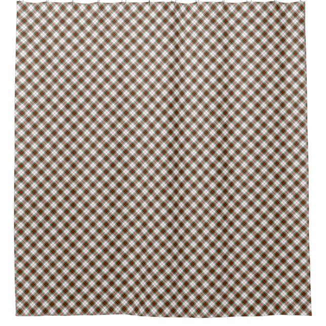 Stuart / Stewart tartan white red green plaid Shower Curtain (Front)