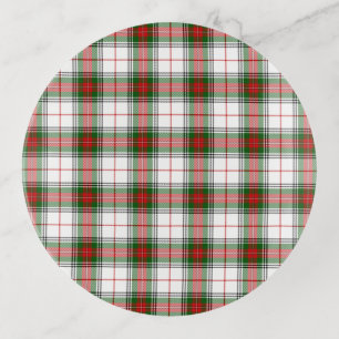 Stuart / Stewart tartan white red green plaid Trinket Tray