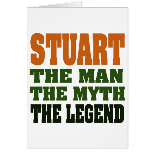 STUART  - the Man, the Myth, the Legend Cards (Front)